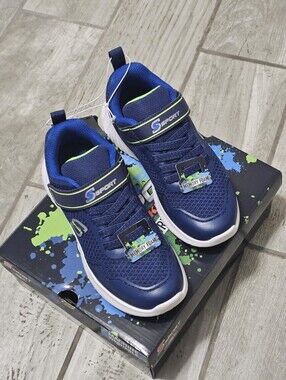 Skechers Kids' Navy Blue Memory Foam Athletic Sneakers Size 2, Brand New